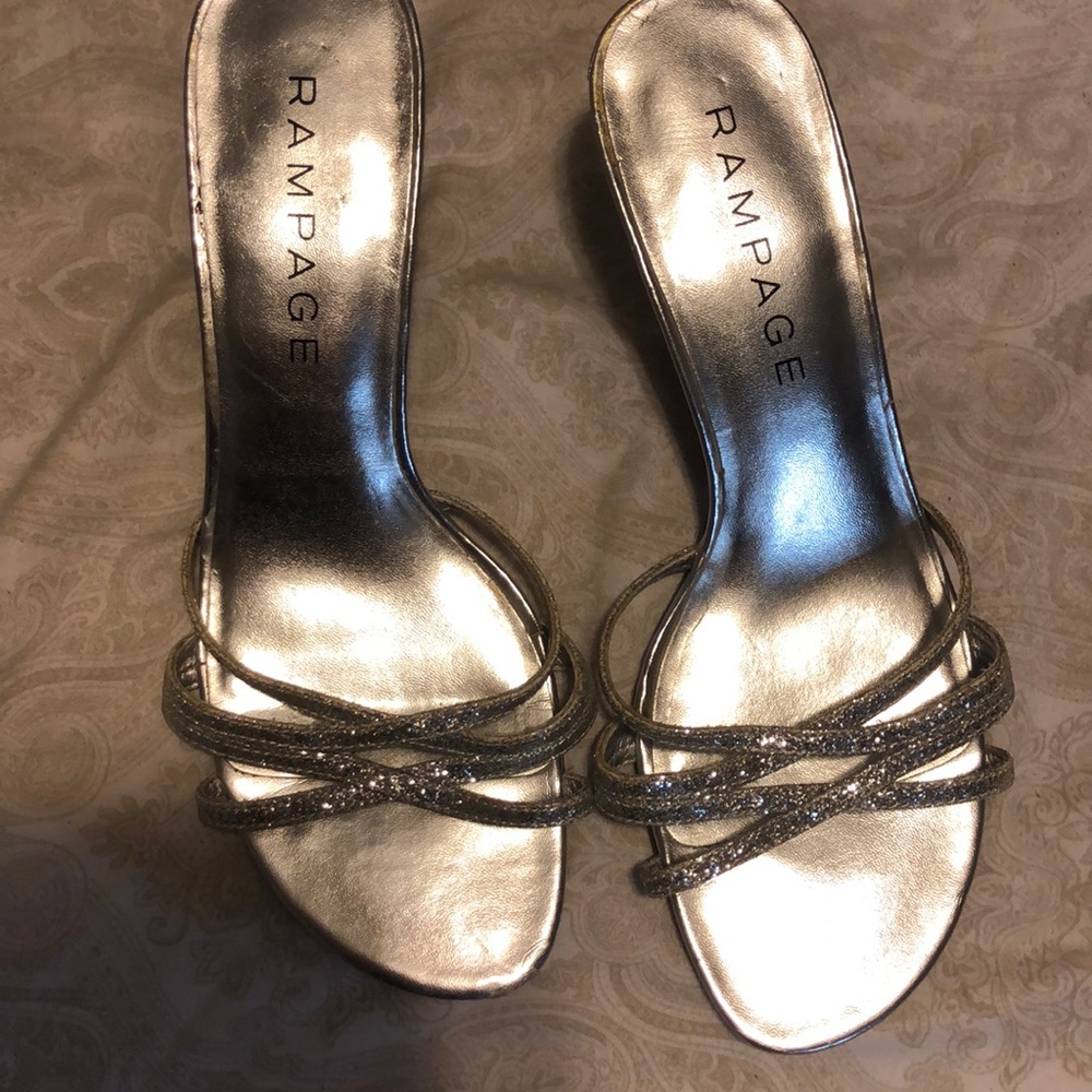 Silver heeled sandals